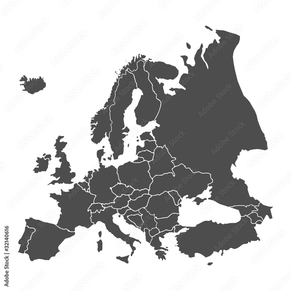 landkarte europa v2 ii - obrazy, fototapety, plakaty 