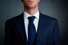 Closeup Shot Of Business Suit On A Man