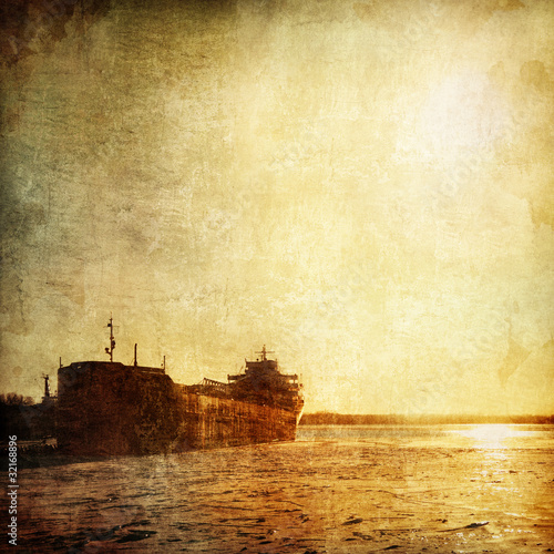 Naklejka - mata magnetyczna na lodówkę Winter Barge