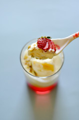 Jelly Dessert with Strawberry