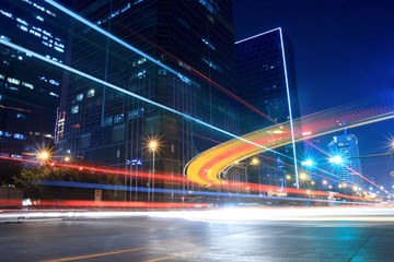 Wall Mural - night traffic of the street,