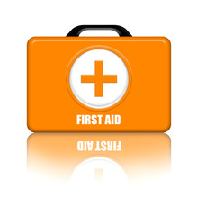 Orange First Aid Kit With Medical Cross