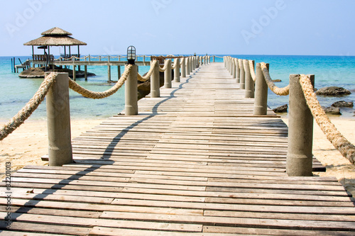 Board z aluminiowym obramowaniem Piękna tropikalna plaża