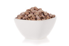 Pinto Beans In A Bowl Isolated On A White Background.