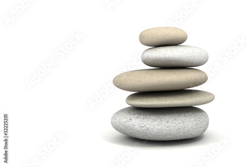 Fotografía 3d gray stone pyramid on white backgroud