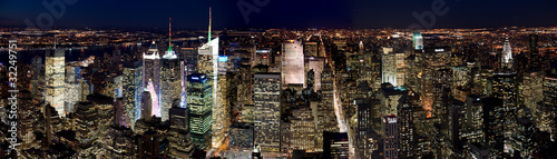 Obraz na płótnie canvas czteroczęściowy "tetraptyk" Manhattan nocą