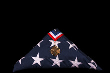 Veteran's Casket Flag And Medal
