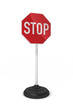 Little stop sign over white background