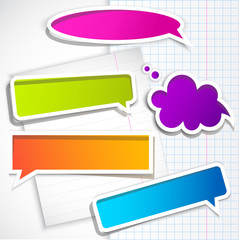 Colorful paper bubble for speech