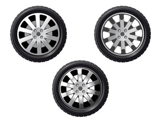 Wall Mural - Set of isolated wheels