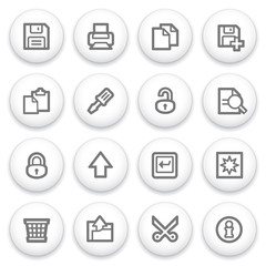 Sticker - Document icons on white buttons, set 1.