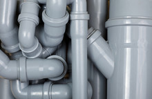 Grey PVC Sewer Pipes Background