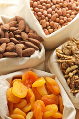 Wall Mural - Assorted nuts and dried apricots
