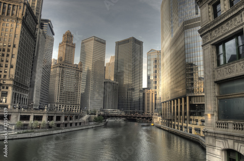 Board z aluminiowym obramowaniem Hdr śródmieścia Chicago