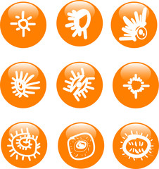  Glossy sun button icon set