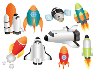 Wall Mural - cartoon spaceship icon