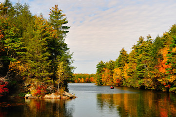 fall folliage at bigelow hollow state park, ct