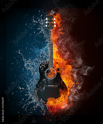 Plakat na papierze fotorealistycznym Gitara elektryczna