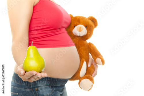 Naklejka ścienna gesund ernähren in der schwangerschaft teddybär kuscheln