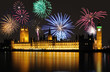 Fireworks over Big Ben / Parliament at midnight