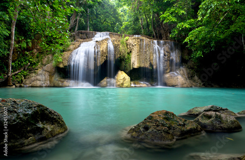 Nowoczesny obraz na płótnie Waterfall in Kanchanaburi Province,Thailand