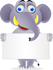 Poster - elephant and blank sign