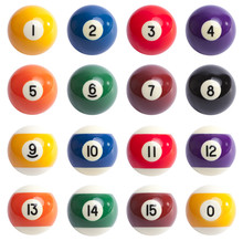 Isolated Colored Pool Balls