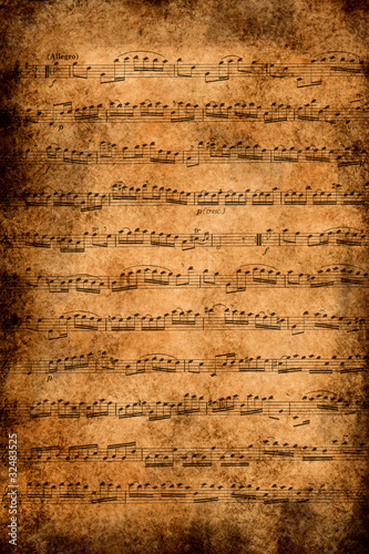 Board z aluminiowym obramowaniem Stary papier muzyczny
