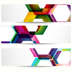 Wall Mural - Abstract banner with forms of empty frames for your web design.