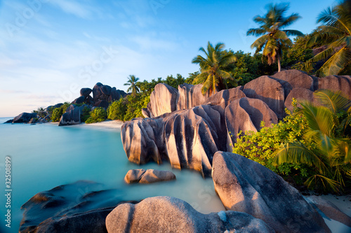 Fotomural Anse Source d'Argent, la Digue, Seychelles