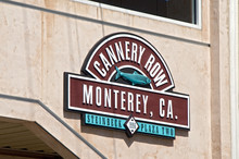 Cannery Row Sign On The Pedestrian Walkway In Monterey Californi