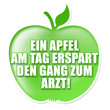 © BRN-Pixel - Ein Apfel am Tag erspart den Gang zum Arzt! Button, Icon