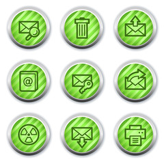 Wall Mural - E-mail web icons set 2, green glossy circle  buttons