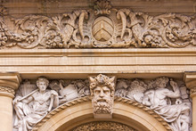 Stone Carving On Building Exterior In Bristol UK