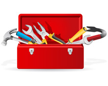 Red Toolbox With Tools