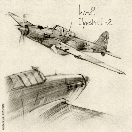 Board z aluminiowym obramowaniem Shturmovik-ilyushin il-2
