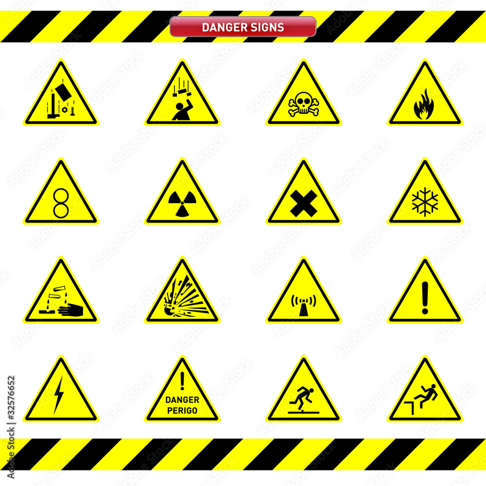 Danger signs - obrazy, fototapety, plakaty 