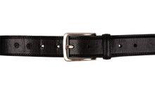 Black Leather Belt With Buckle