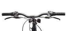 Handlebars of a mountain bicycle. Isolated