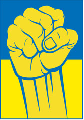 Canvas Print - ukraine fist (flag of ukraine)