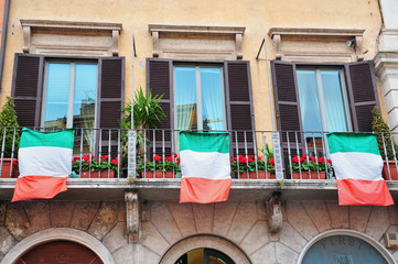 Wall Mural - Italian Windows and Flags