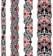 Haida style seamless pattern