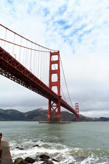 Fototapete - Golden Gate, claudy day
