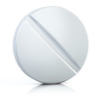 medical pill - tablet 3d illustration isolated on the white