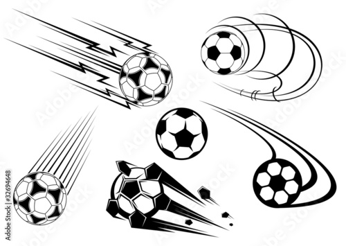 Naklejka dekoracyjna Football and soccer symbols and mascots