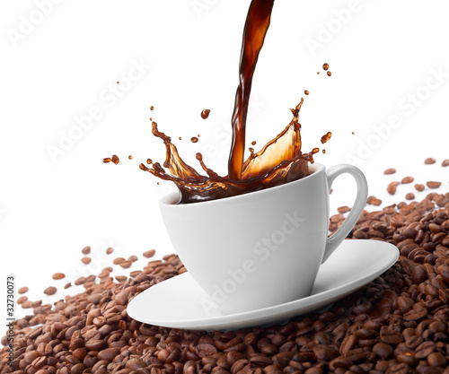 Fototapeta na wymiar splashing coffee