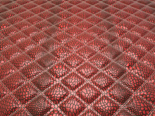 Red Alligator Skin With Stitched Rectangles