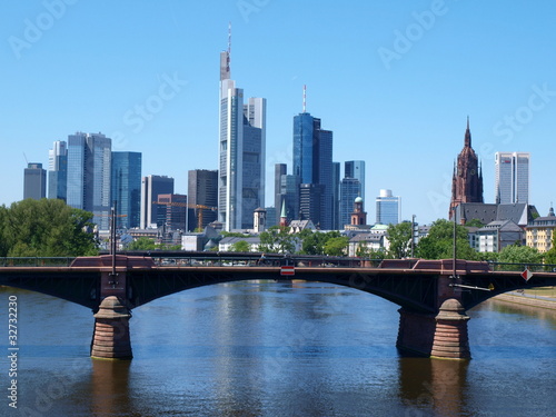 Foto-Fahne - Skyline Frankfurt 1 (von Jan Wowra)