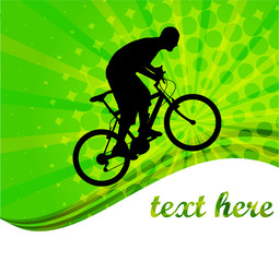 Poster - bicyclist on the abstract background