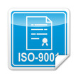 Pegatina cuadrada ISO-9001 con reborde